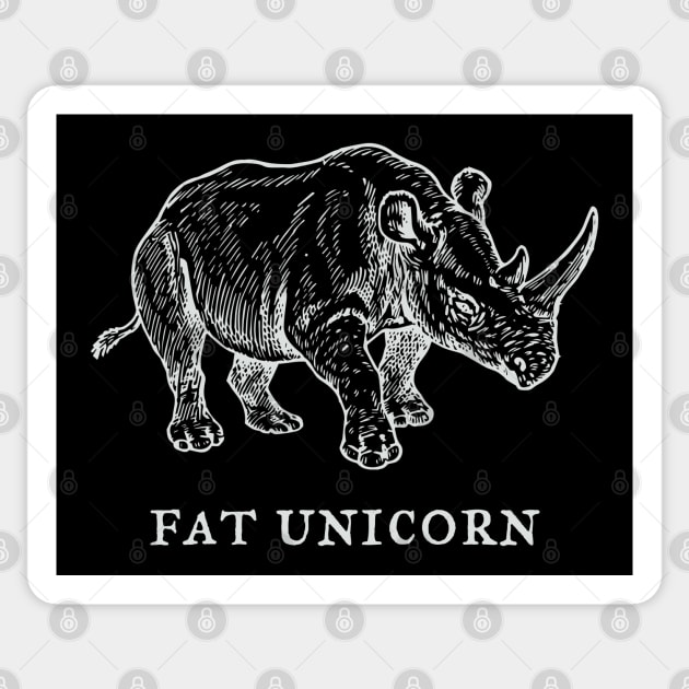 Rhino  - Fat Unicorn D Sticker by karutees